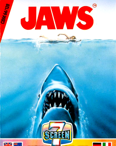 Jaws box art for Commodore 64